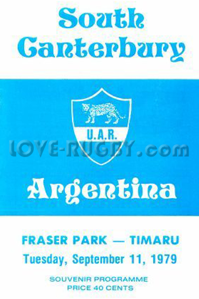 1979 South Canterbury v Argentina  Rugby Programme
